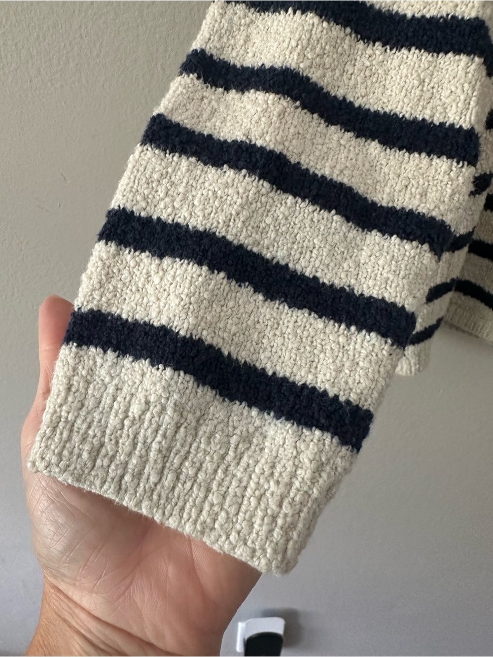Cozy Striped Rollneck Sweater - Navy & Cream - Picture 4 of 8